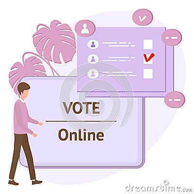 Vote Online Vector People Election E-voting Vector Illustration