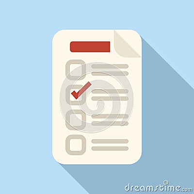 Vote paper icon flat vector. Ballot polling booth Stock Photo