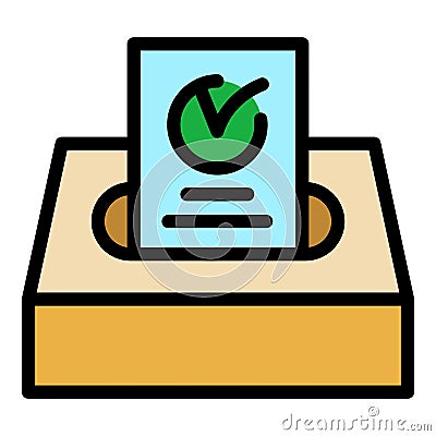 Vote policy democracy icon color outline vector Vector Illustration