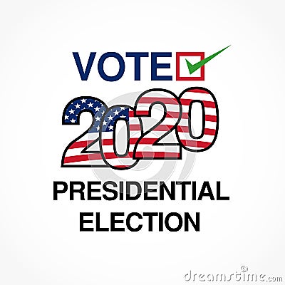 Vote 2020 presidential election graphic Stock Photo
