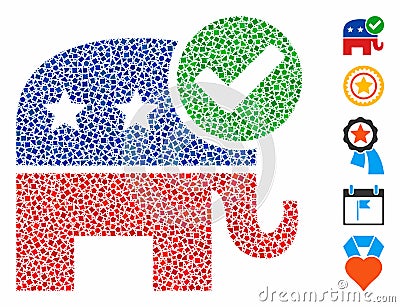 Vote republican Composition Icon of Inequal Parts Vector Illustration