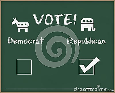 Vote Republican with Election symbols Stock Photo