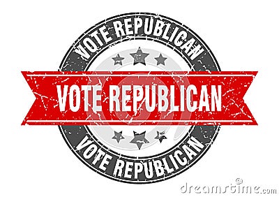 vote republican stamp Vector Illustration