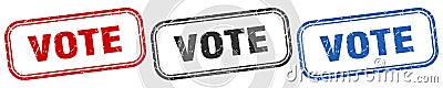 vote square isolated sign set. vote stamp. Vector Illustration