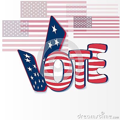 Vote with stars and stripes Vector Illustration