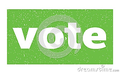 vote text written on green stamp sign Stock Photo