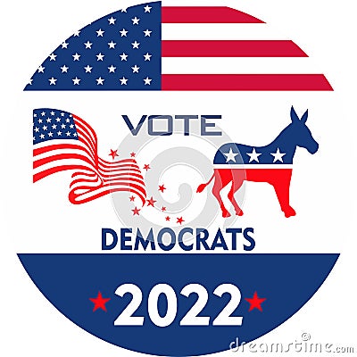 Vote to Democrats Logo USA Flag Illustration Vectors Vector Illustration