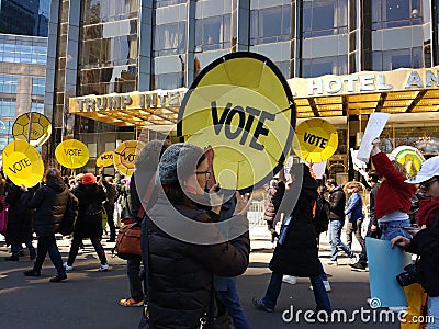 Vote, Trump International Hotel & Tower, March for Our Lives, Protest for Gun Reform, NYC, NY, USA Editorial Stock Photo