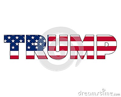 Vote USA 2020 election day. The flag of the United States of America in the name of the future president Vector Illustration