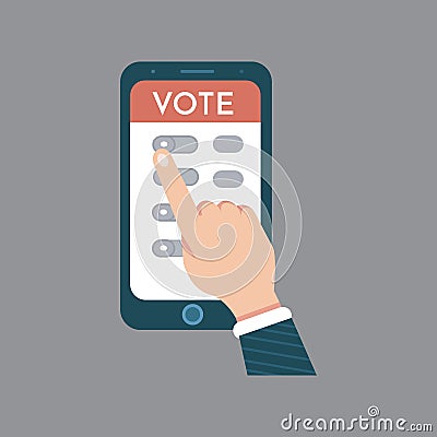 Vote vector illustration. Voting online, e-voting, voters making decisions. Vector Illustration