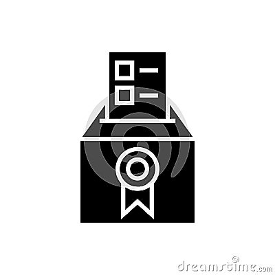 Vote - voting - elections - poll icon, vector illustration, black sign on isolated background Vector Illustration