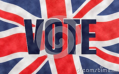 VOTE written on a British Union jack flag. Stock Photo