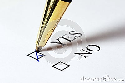 Vote YES Stock Photo