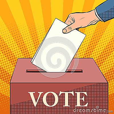 Voter ballot box politics elections Vector Illustration