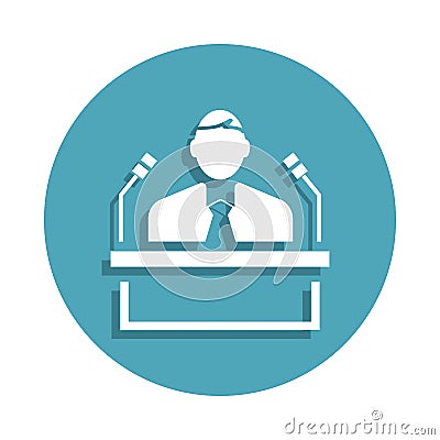 voter icon in badge style. One of Election collection icon can be used for UI, UX Stock Photo