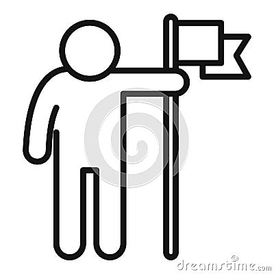 Voter icon outline vector. Vote election Stock Photo