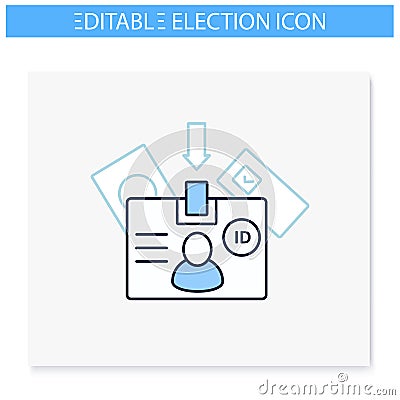 Voter id line icon Vector Illustration