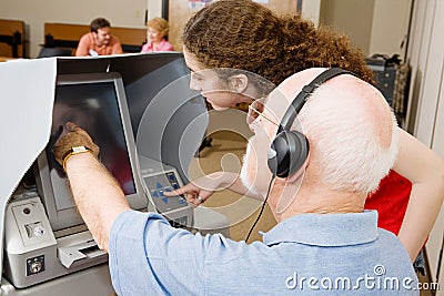 Voter & Poll Worker Stock Photo