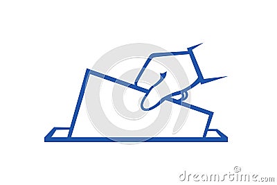 Voter is throwing ballot vector iilustration Vector Illustration