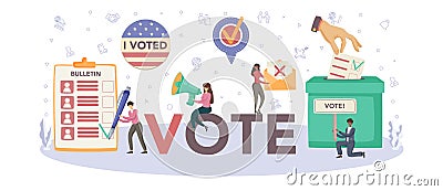 Voter typographic header. Idea of election and governement Vector Illustration