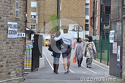 Voters polling station London General Elections Editorial Stock Photo