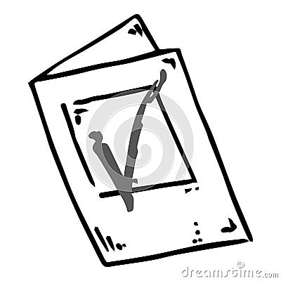 Voting ballot, form, questionnaire icon. Vector illustration of ballot paper. Vector Illustration