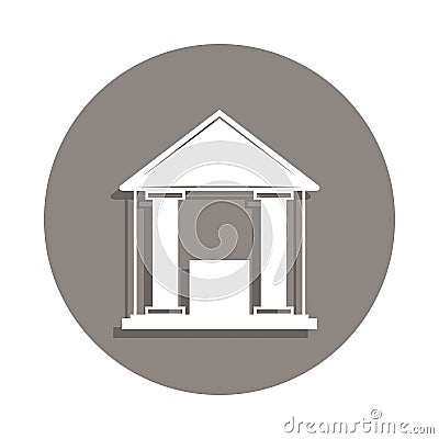 voting building icon in badge style. One of Election collection icon can be used for UI, UX Stock Photo
