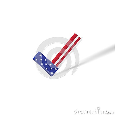 Voting check mark 3D with shadow. The US presidential election 2020. Vector illustration Vector Illustration