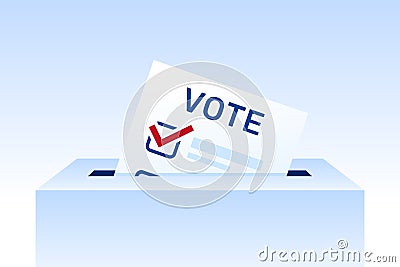 Voting concept, elections illustration. Election day. Ballot paper Vector Illustration