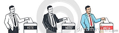 Voting Day in the Presidential Election poster Vector Illustration
