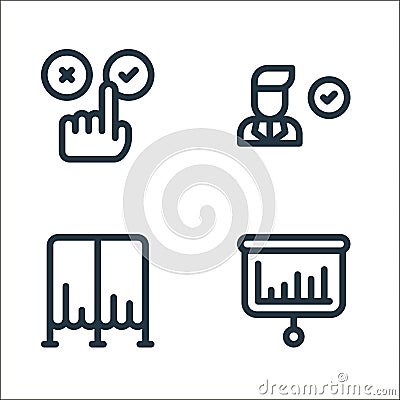 voting elections line icons. linear set. quality vector line set such as chart, voting, man Vector Illustration