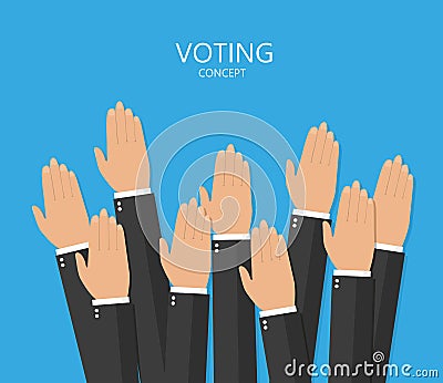 Voting hand. Flat design, illustration Stock Photo