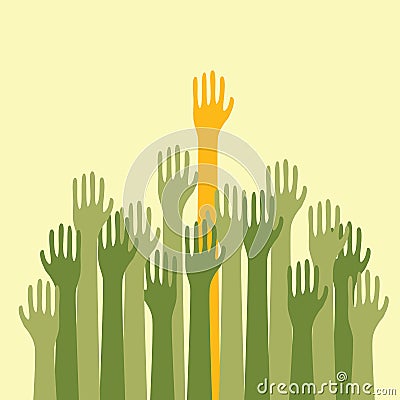 Voting Hands Up Stock Photo