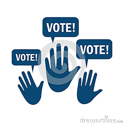 Voting hands. Vector illustration decorative design Vector Illustration