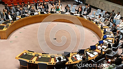 Voting in Security Council chamber United Nations. Security Council chamber United Nations Headquarters in New York Voting in Security Council chamber United Nations. Security Council chamber United Nations Headquarters in New York