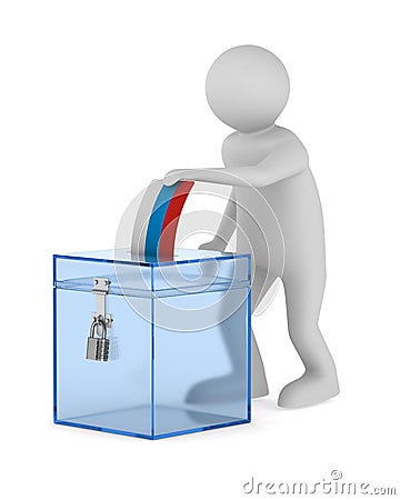 Voting on white background. Isolated 3D illustration Cartoon Illustration