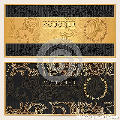 Voucher, Gift certificate, Coupon, ticket. Pattern Vector Illustration