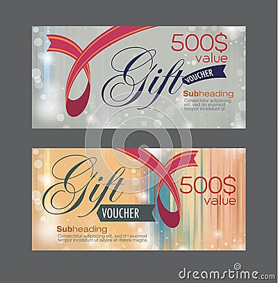 Voucher template with premium vintage pattern. Vector Illustration