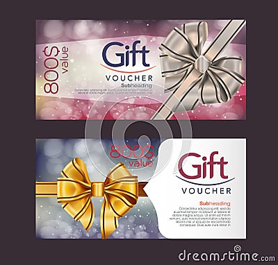 Voucher template with premium vintage pattern. Vector Illustration