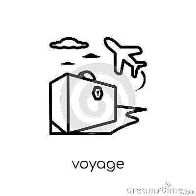 voyage icon. Trendy modern flat linear vector voyage icon on white background from thin line Architecture and Travel collection Vector Illustration