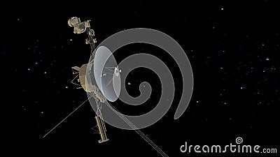 Voyager probe going away from the solar system in the milky way Editorial Stock Photo