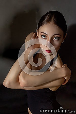 Voyeurism. Curious female gaze. Spied on this concept Stock Photo
