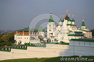 Voznesensky Pechersky monastery august evening. Nizhny Novgorod Stock Photo