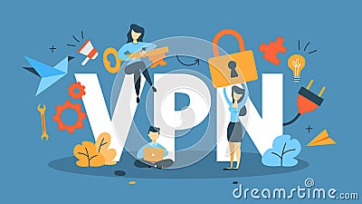 VPN concept illustration Vector Illustration