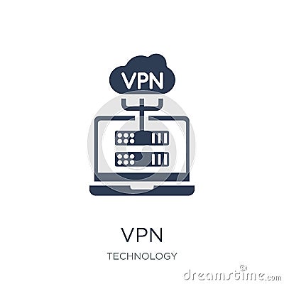 VPN icon. Trendy flat vector VPN icon on white background from T Vector Illustration