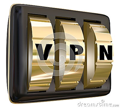 VPN Lock Dials Virtual Personal Network Internet Connection Secure Server Stock Photo