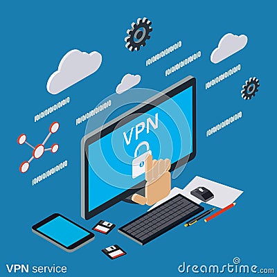 VPN service vector concept Vector Illustration