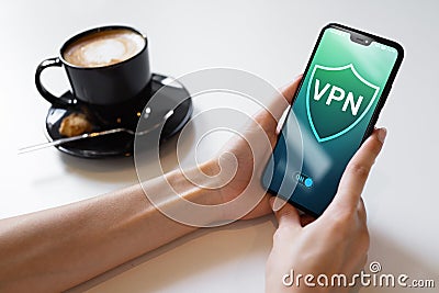 VPN virtual private network, anonymous and secure internet access. Technology concept. Stock Photo