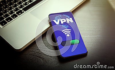 VPN - Virtual Private Network - Cyber Security and Privacy Data Encryption Software Solutions for Business concept. A Stock Photo