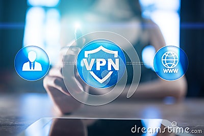 VPN Virtual Private network protocol. Cyber security and privacy connection technology. Anonymous Internet. Stock Photo